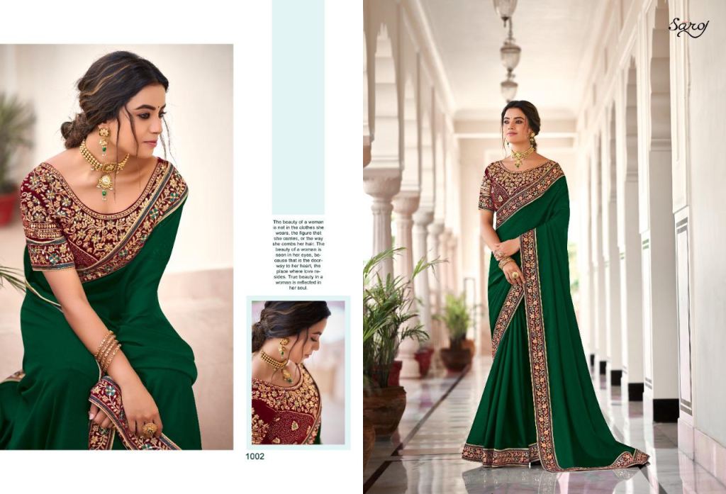 Saroj Nancy Silk Festive Wear Embroidery Work Saree Catalog