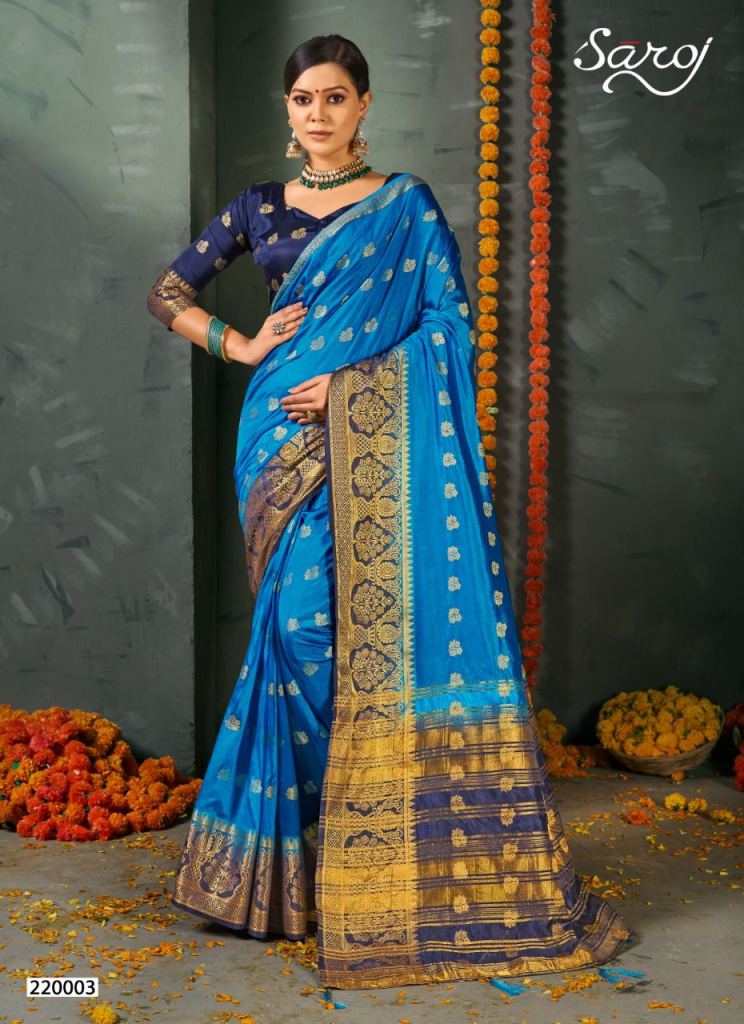 Saroj Radhika Festive Wear Nylon Wholesale Silk Saree Catalog