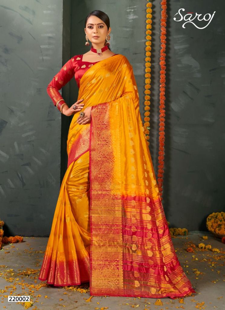 Saroj Radhika Festive Wear Nylon Wholesale Silk Saree Catalog