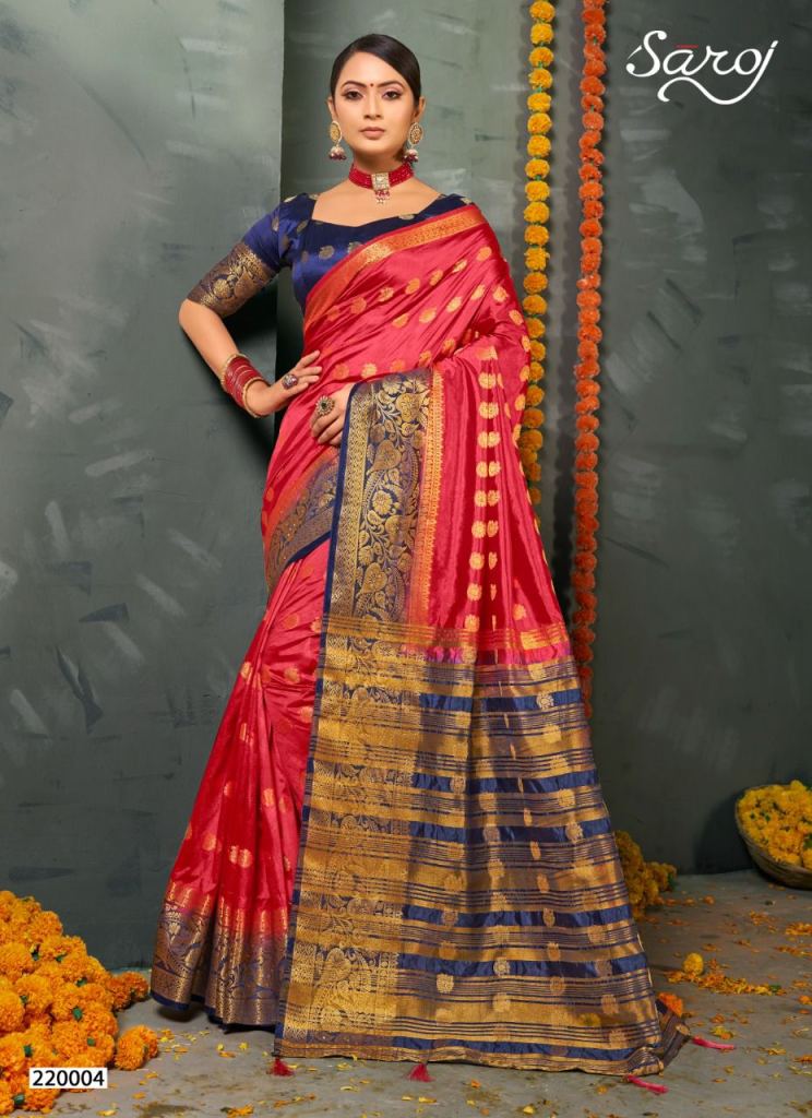 Saroj Radhika Festive Wear Nylon Wholesale Silk Saree Catalog