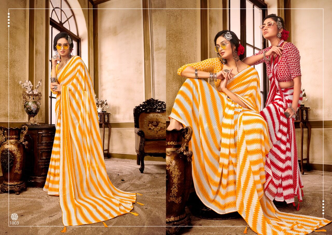 Saroj Rang Birangi Casual Wear Georgette Saree Catalog