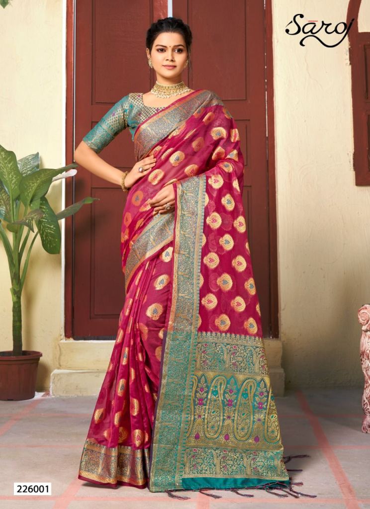 Saroj Rangriti Festive Wear Organza Silk Saree Catalog