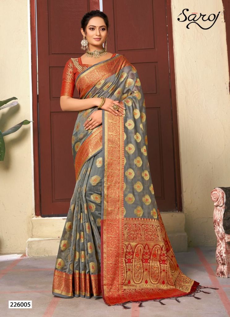 Saroj Rangriti Festive Wear Organza Silk Saree Catalog