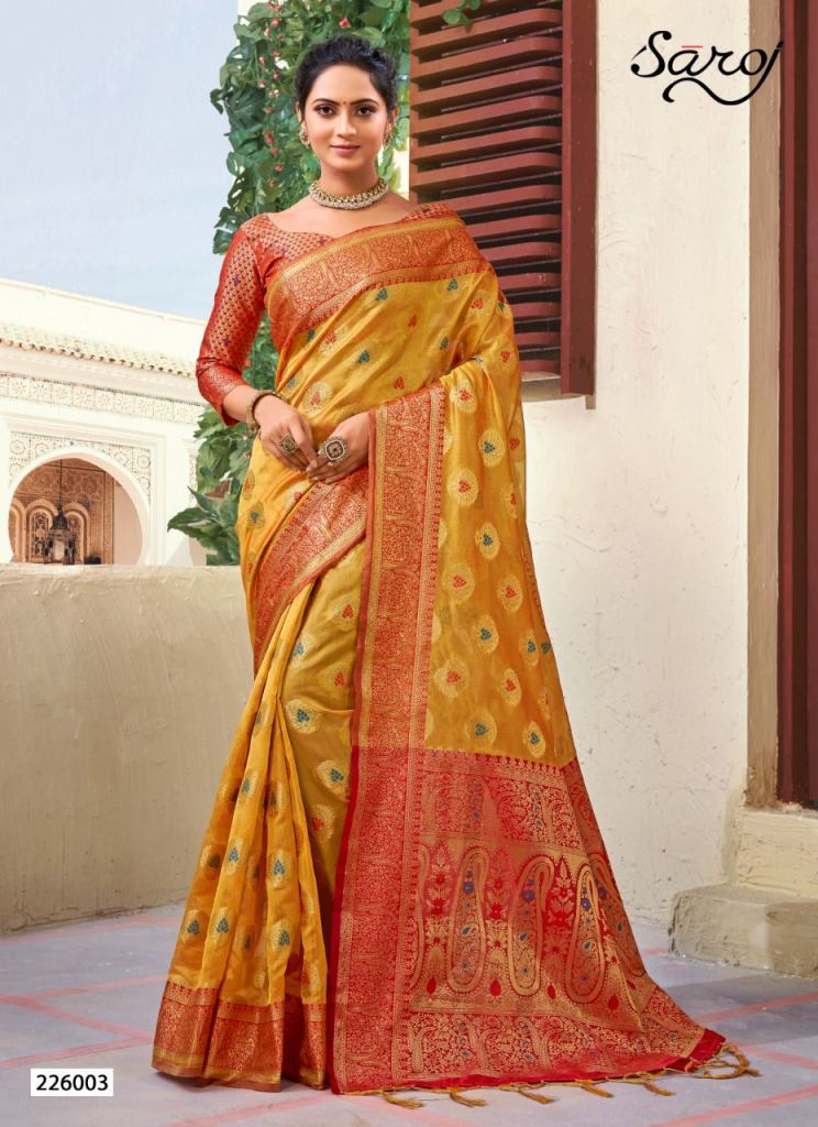 Saroj Rangriti Festive Wear Organza Silk Saree Catalog