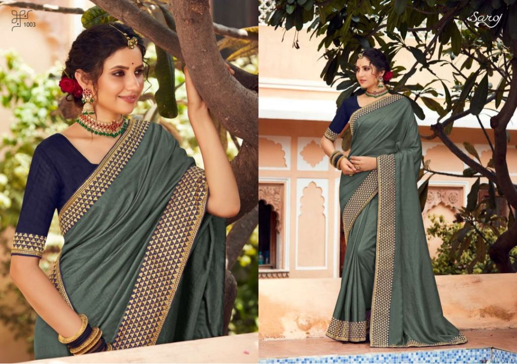 Saroj Trinetra Ocassion Wear Vichitra Silk Sarees