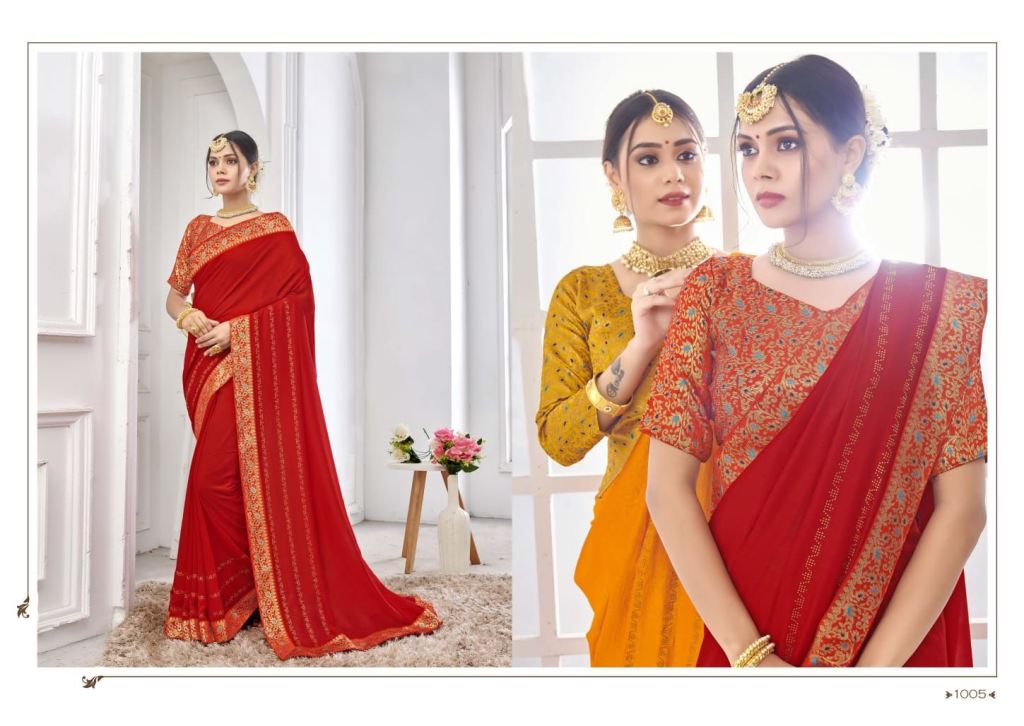 Saroj Veronica Festive Wear Vichitra Silk Saree Catalog
