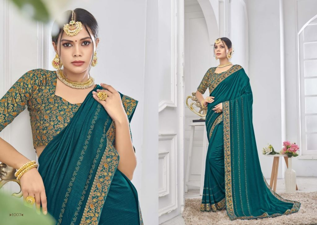 Saroj Veronica Festive Wear Vichitra Silk Saree Catalog