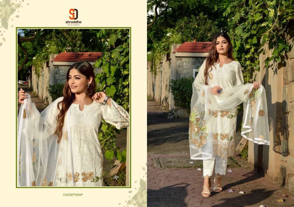 Shraddha Aaliya Cambric Cotton With Work Pakistani Wholesale Suits
