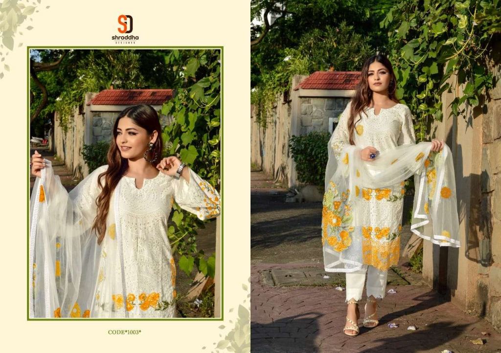 Shraddha Aaliya Cambric Cotton With Work Pakistani Wholesale Suits