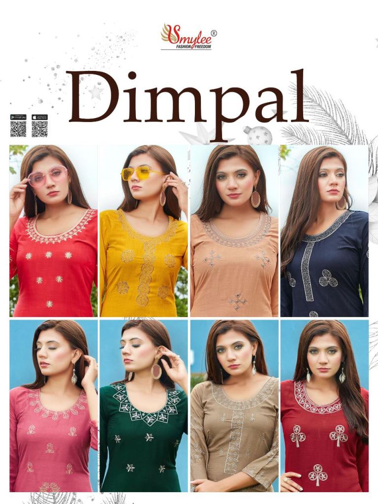 Smylee Dimpal Heavy Rayon Designer Kurti Catalog