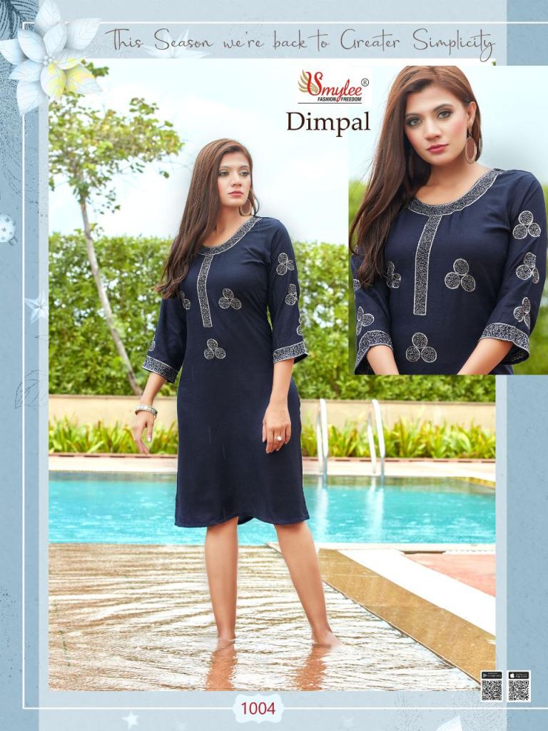 Smylee Dimpal Heavy Rayon Designer Kurti Catalog