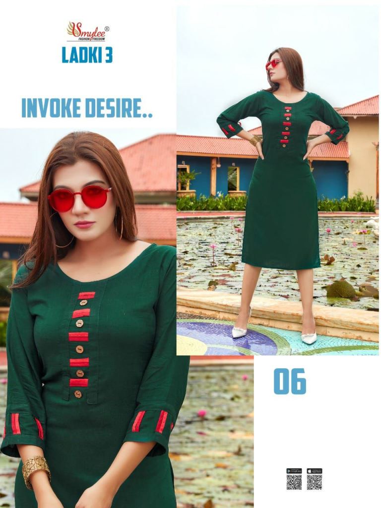 Smylee Laadki Vol 3 Ethnic Wear Rayon Designer Kurti Catalog