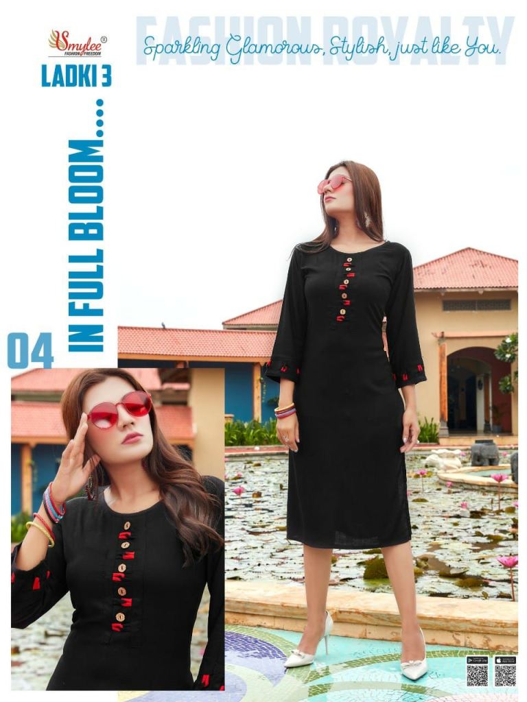 Smylee Laadki Vol 3 Ethnic Wear Rayon Designer Kurti Catalog