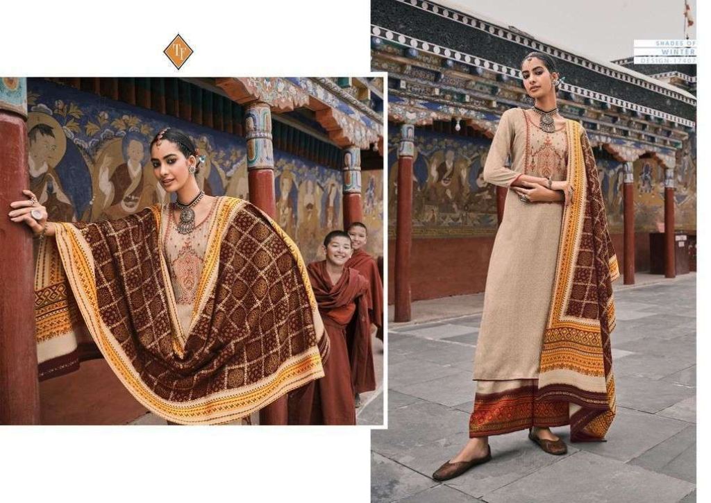 Tanishk Leh Pashmina Print With Embroidery Work Dress Material Catalog