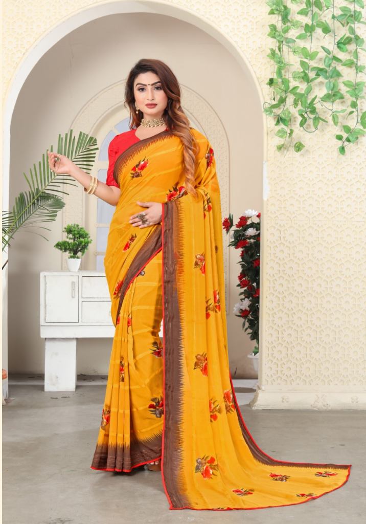 Vrindaa Printed Wear Saree Catalog