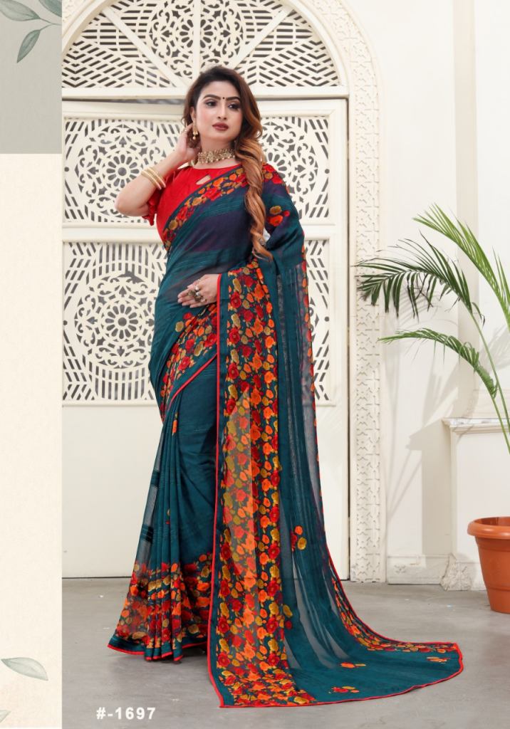 Vrindaa Printed Wear Saree Catalog