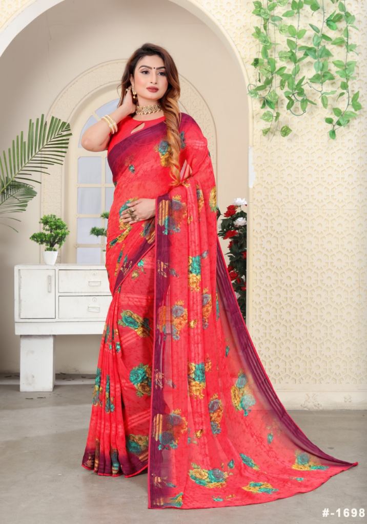 Vrindaa Printed Wear Saree Catalog
