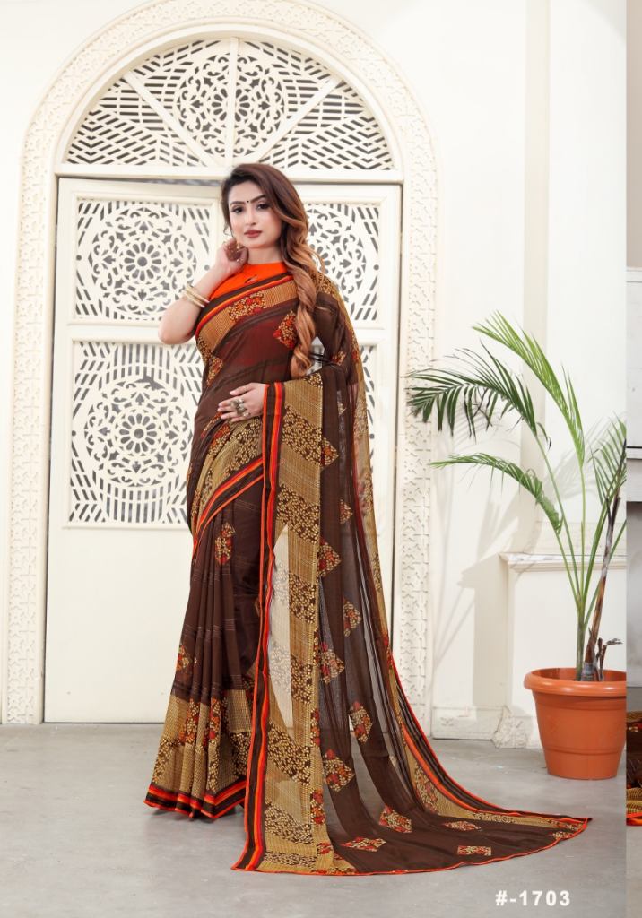 Vrindaa Printed Wear Saree Catalog