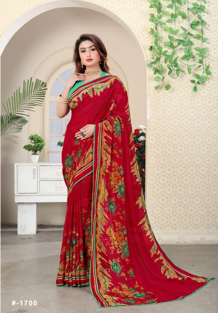 Vrindaa Printed Wear Saree Catalog