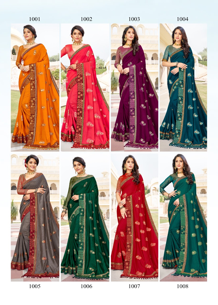 Ranjna Malhar Thread Work Heavy Diamond Exclusive Saree Collecton Online Shop