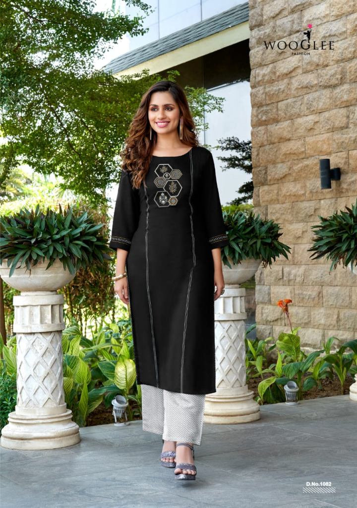Wooglee Celebration Vol 13 Handwork And Embroidery Work Kurti With Plazo Catalog Readymade