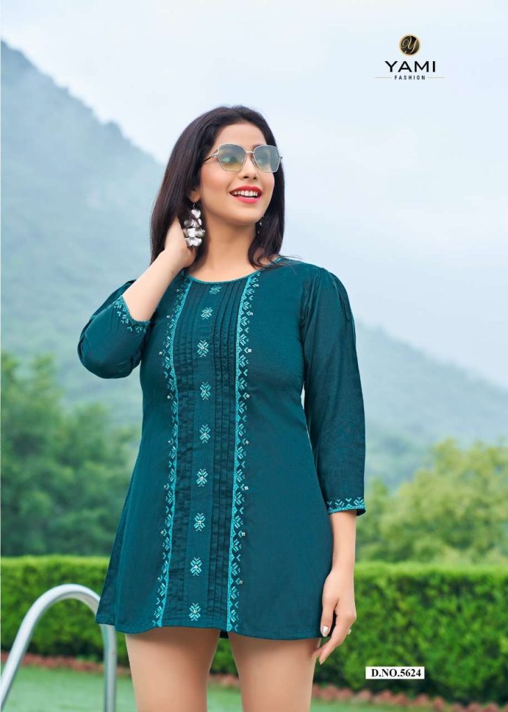 Yami Rare Vol 2 Fancy Chinon Viscose With Machine Embroidery Tops Catalog