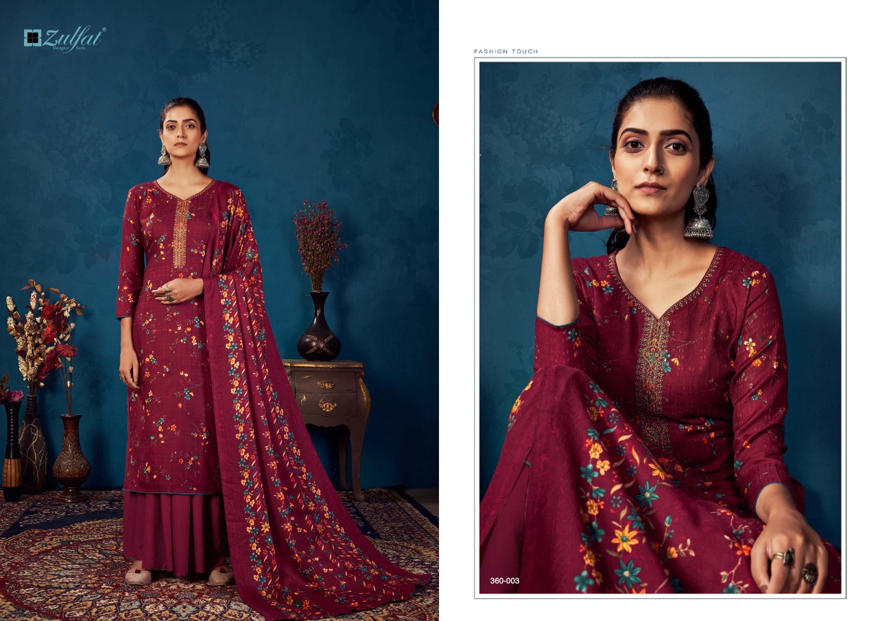 Zulfat Siyahi Vol 4 Winter Wear Pashmina Dress Material Catalog