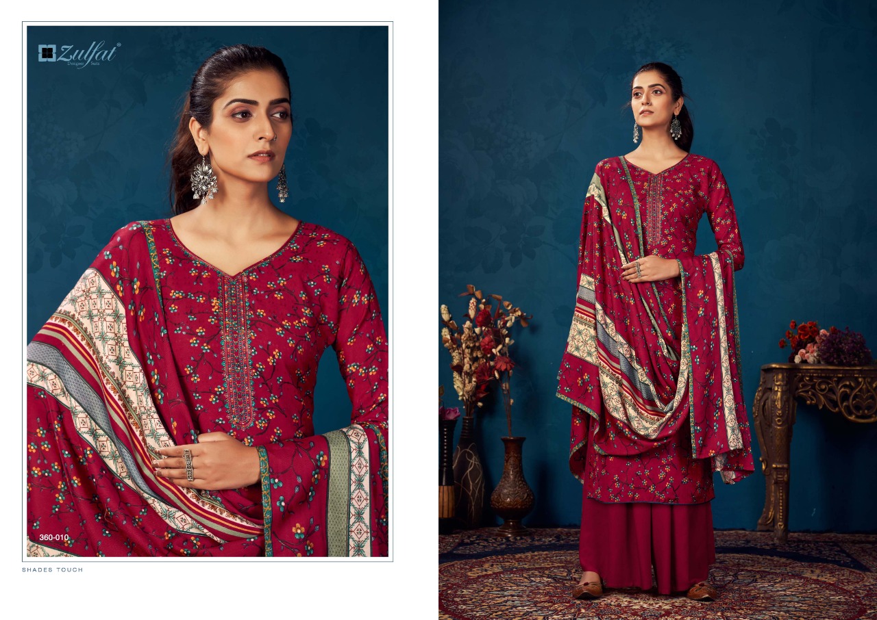Zulfat Siyahi Vol 4 Winter Wear Pashmina Dress Material Catalog