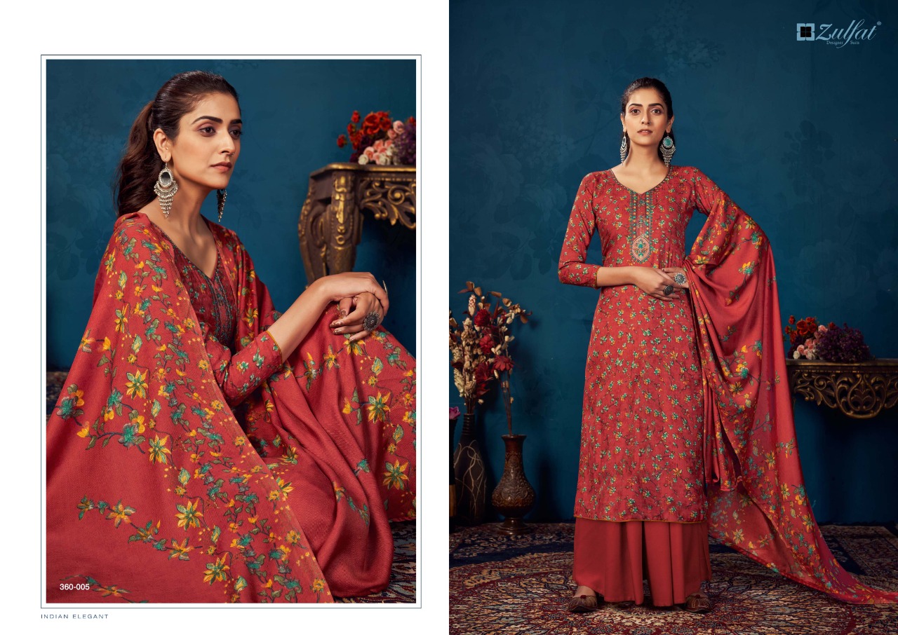 Zulfat Siyahi Vol 4 Winter Wear Pashmina Dress Material Catalog