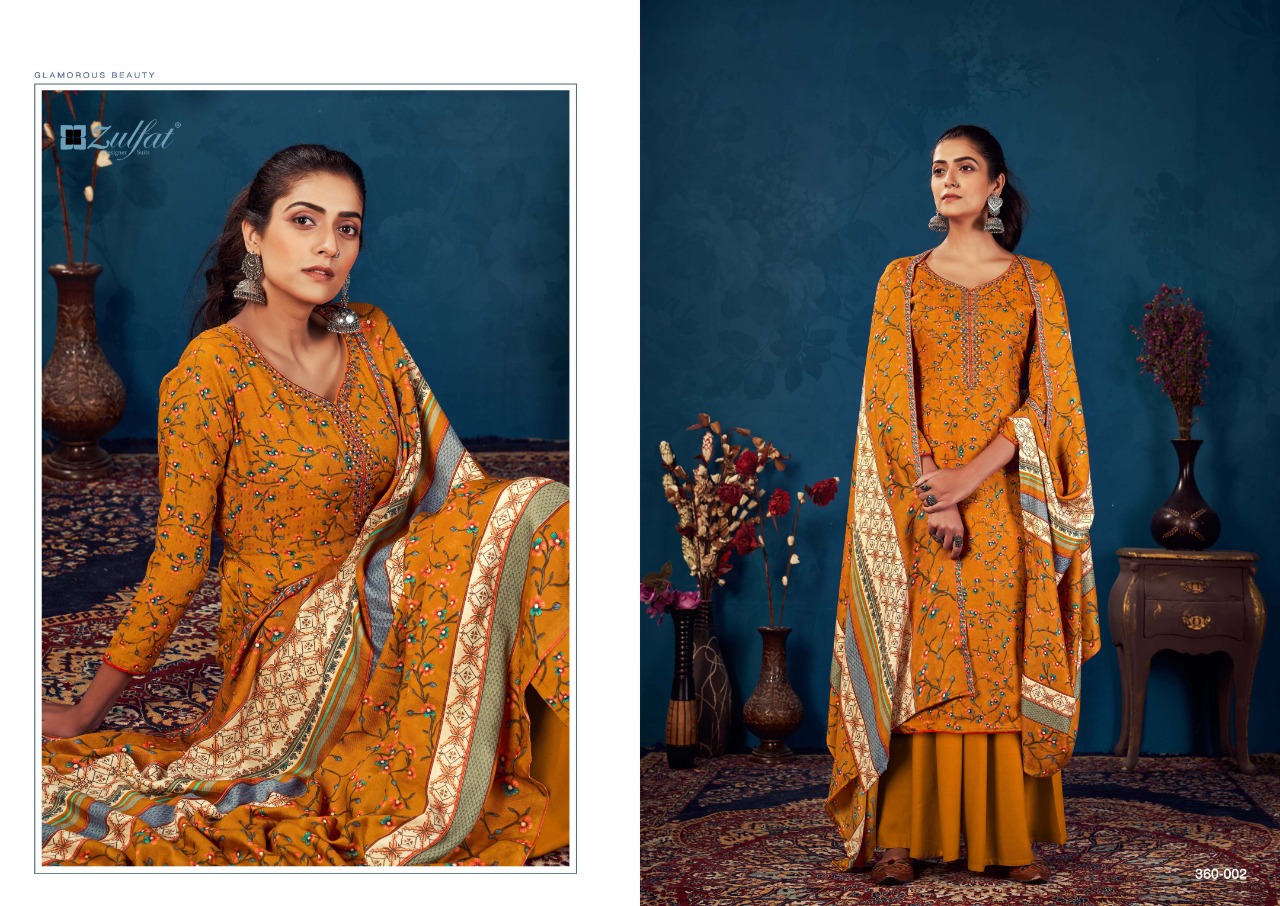 Zulfat Siyahi Vol 4 Winter Wear Pashmina Dress Material Catalog
