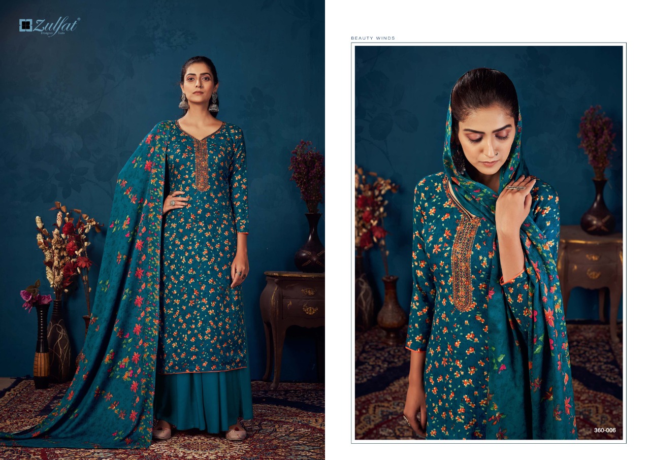 Zulfat Siyahi Vol 4 Winter Wear Pashmina Dress Material Catalog