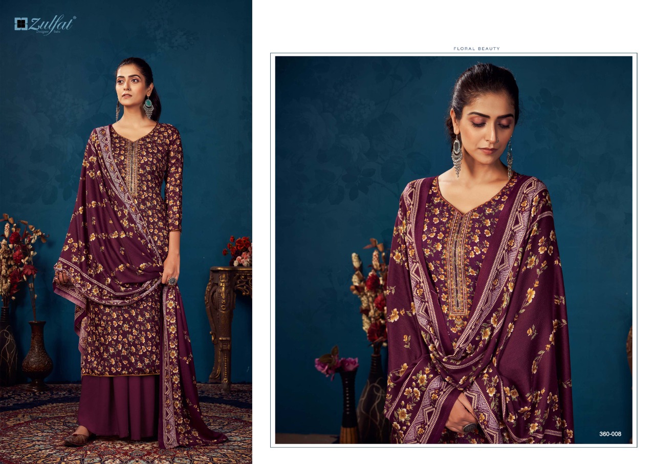 Zulfat Siyahi Vol 4 Winter Wear Pashmina Dress Material Catalog