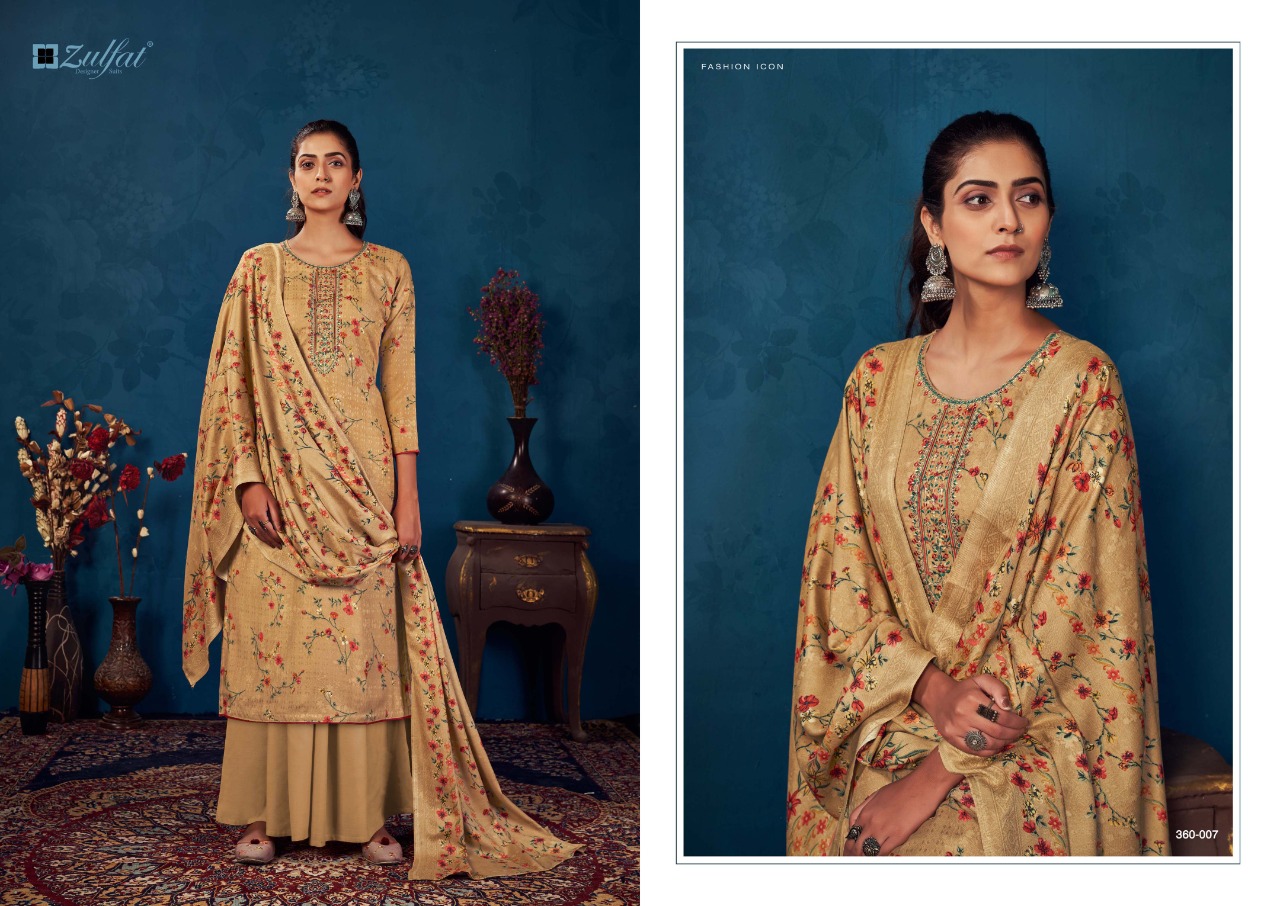 Zulfat Siyahi Vol 4 Winter Wear Pashmina Dress Material Catalog