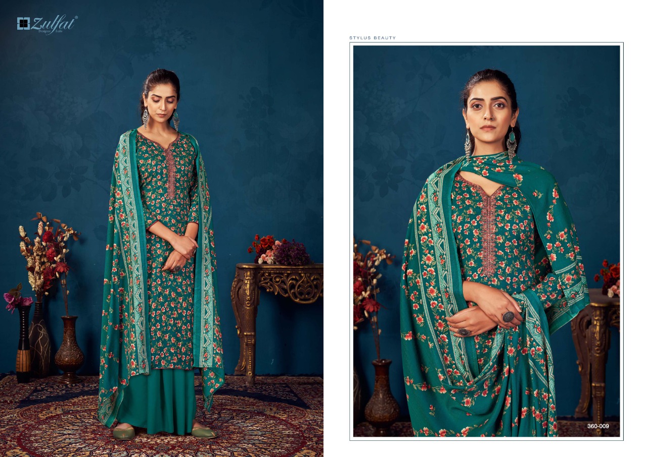 Zulfat Siyahi Vol 4 Winter Wear Pashmina Dress Material Catalog