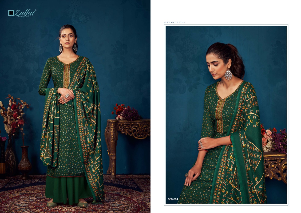 Zulfat Siyahi Vol 4 Winter Wear Pashmina Dress Material Catalog