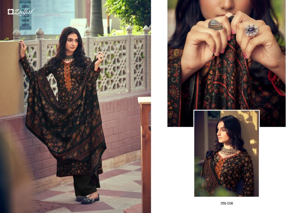 Zulfat Tareefa Pure Pashmina Digital Style Dress Material