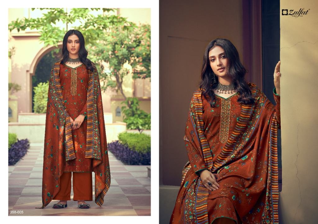 Zulfat Tareefa Pure Pashmina Digital Style Dress Material