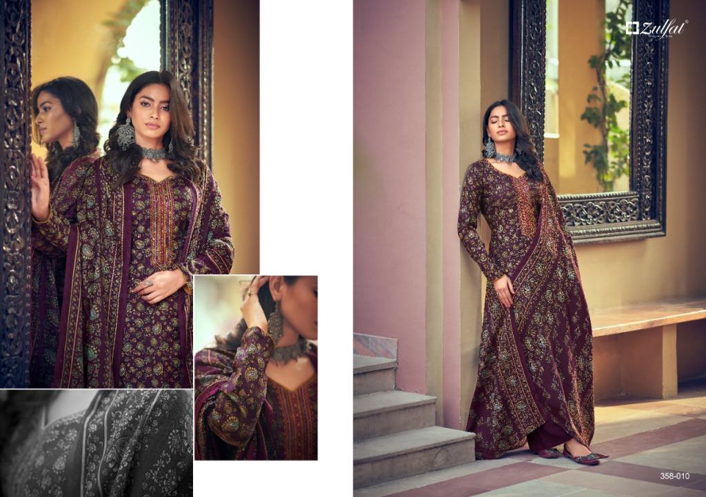 Zulfat Tareefa Pure Pashmina Digital Style Dress Material