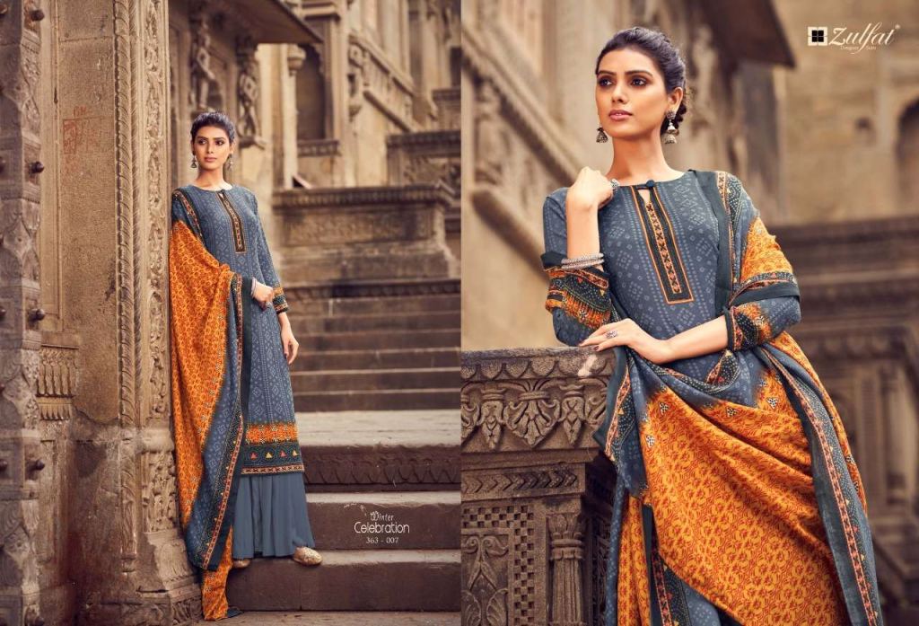 Zulfat Winter Celebration Pure Pashmina Print Dress Material Catalog