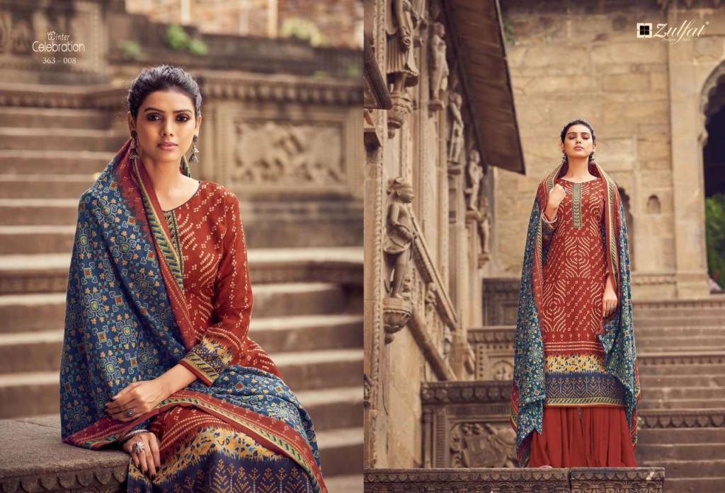Zulfat Winter Celebration Pure Pashmina Print Dress Material Catalog