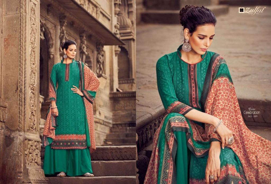 Zulfat Winter Celebration Pure Pashmina Print Dress Material Catalog