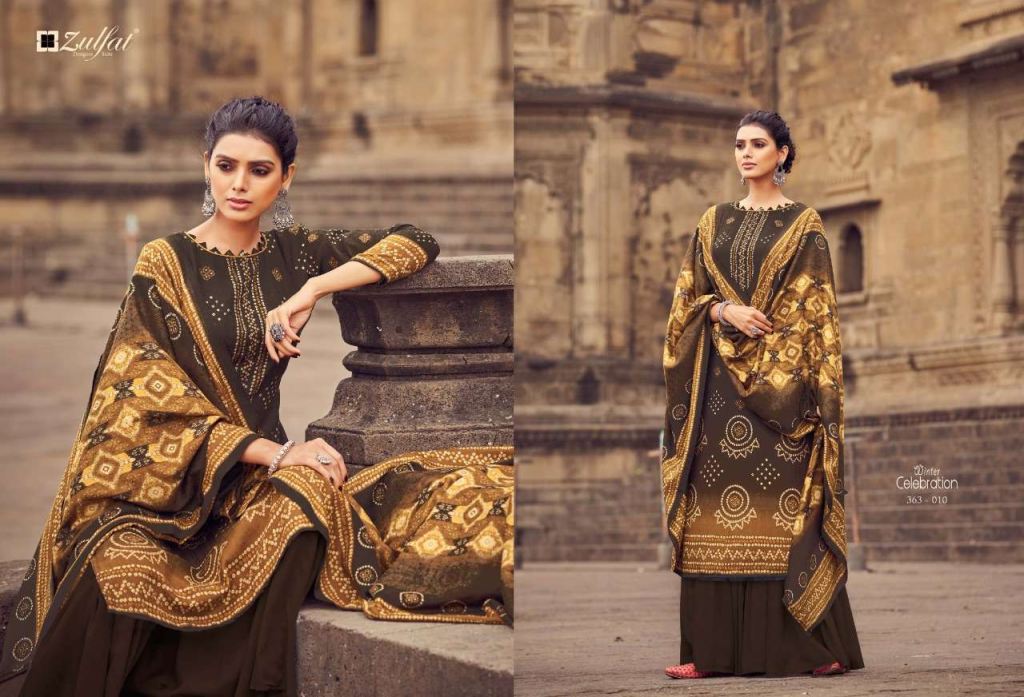 Zulfat Winter Celebration Pure Pashmina Print Dress Material Catalog