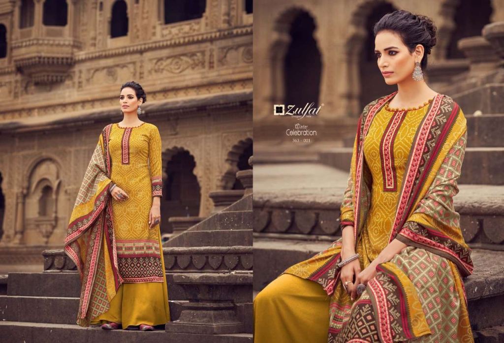 Zulfat Winter Celebration Pure Pashmina Print Dress Material Catalog
