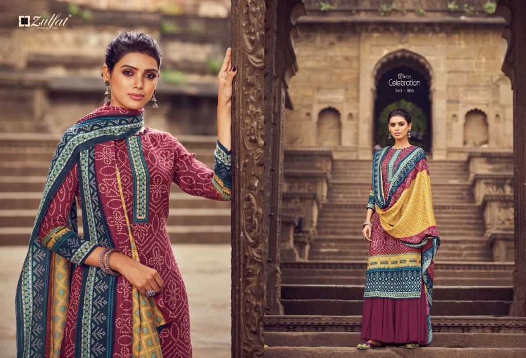 Zulfat Winter Celebration Pure Pashmina Print Dress Material Catalog