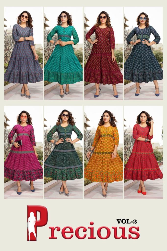 Premnath	Precious Vol 2 Fancy Wear Anarkali Wholesale Kurti Catalog