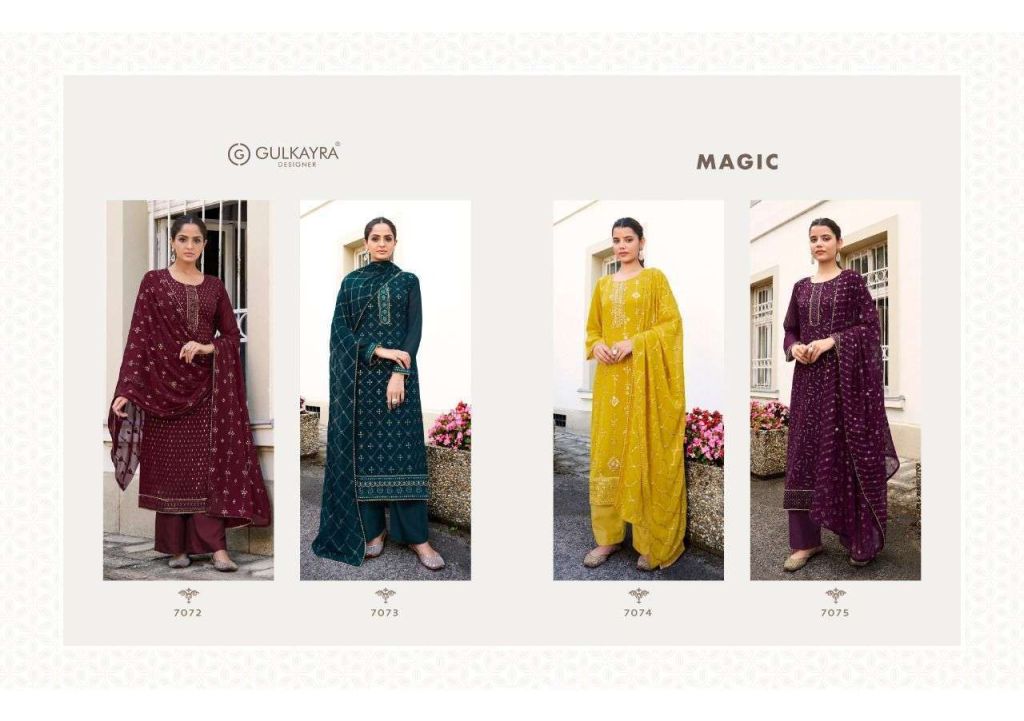 Aashirwad Gulkayra Magic Georgette With Embroidery Work Salwar Suits Catalog
