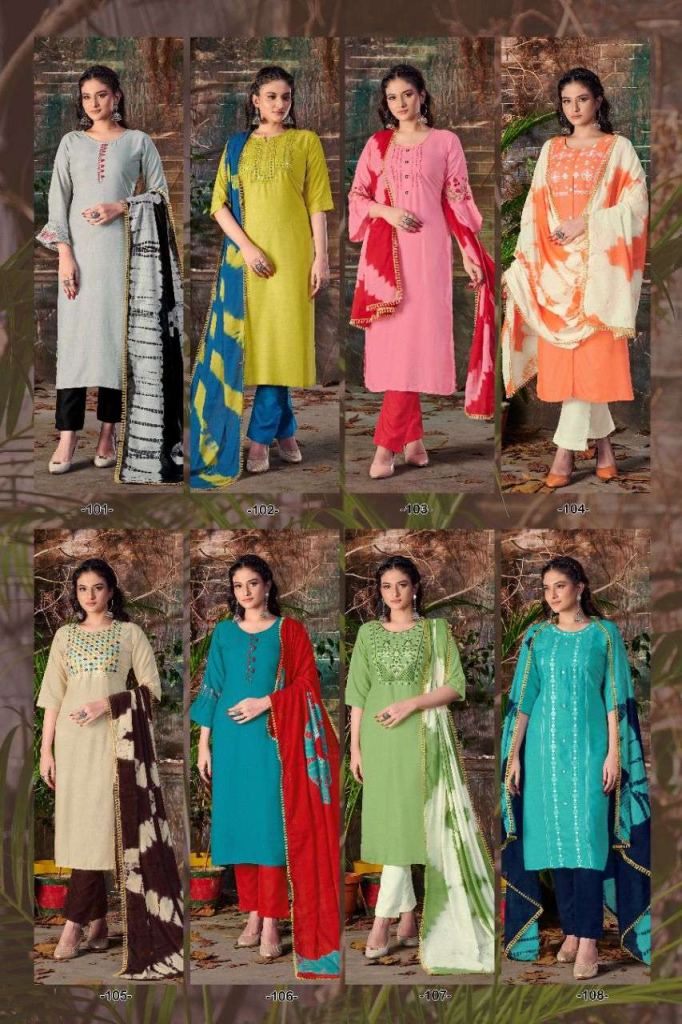 Blue Hills Skyline Vol 7 Rayon Kurtis With Bottom And Dupatta Catalog