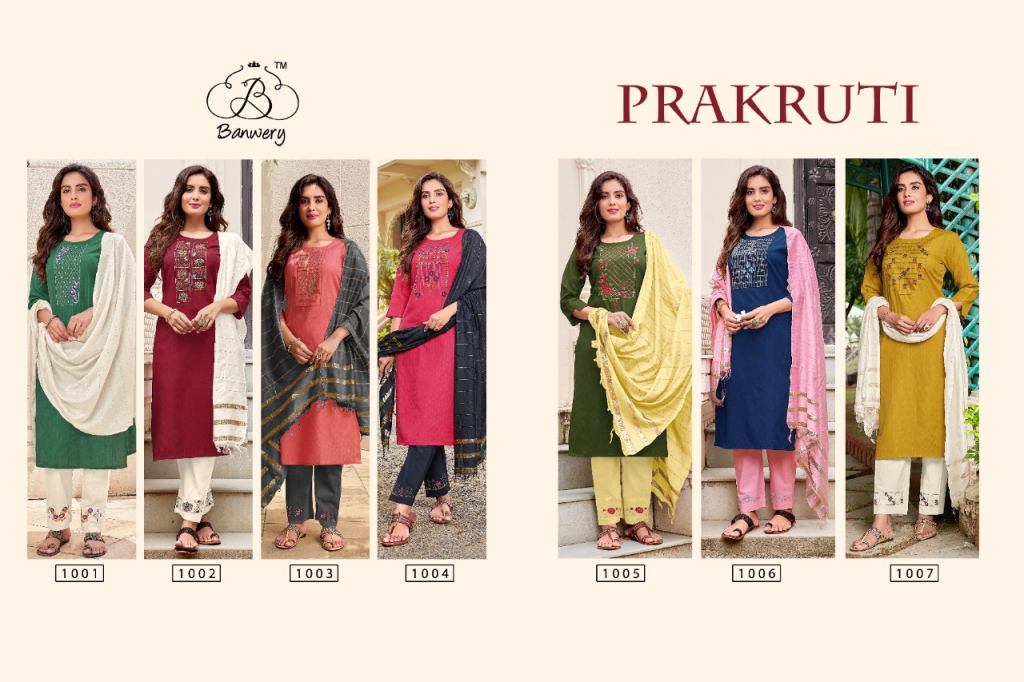 Banwery Prakruti Ethnic Wear Kurti With Pant And Dupatta Catalog