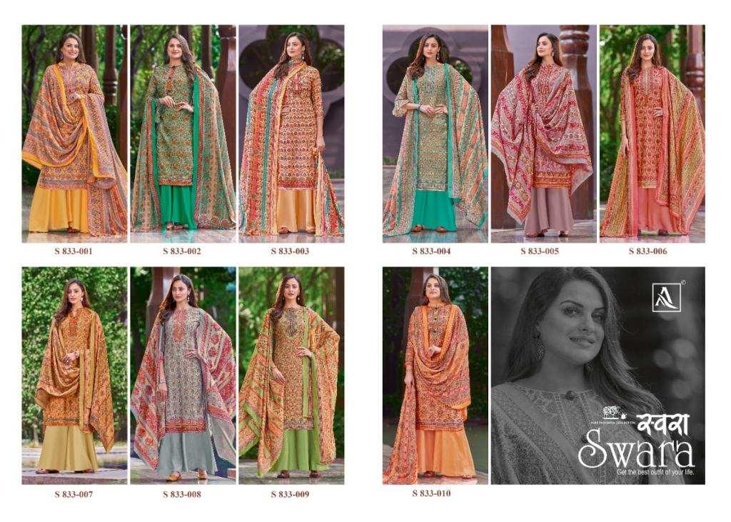 Alok Swara Pashmina Digital Print Dress Material Catalog