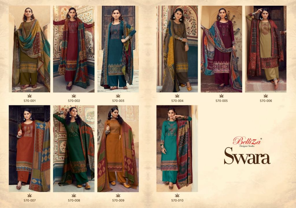 Belliza Swara Pashmina Designer Dress Material Catalog